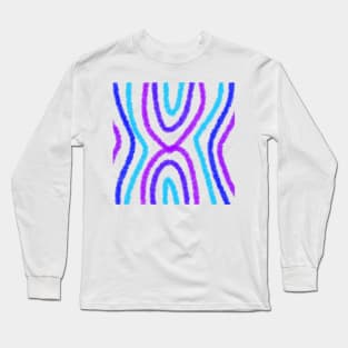 blue purple lines watercolor texture Long Sleeve T-Shirt